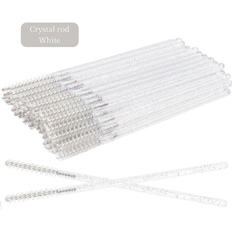 50 Pcs Eyelash Brushes Disposable Crystal Eyebrow Brush Mascara Wand Eye Lash Cosmetic  Lashes Extension Makeup Tools