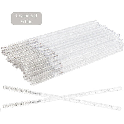 50 Pcs Eyelash Brushes Disposable Crystal Eyebrow Brush Mascara Wand Eye Lash Cosmetic  Lashes Extension Makeup Tools