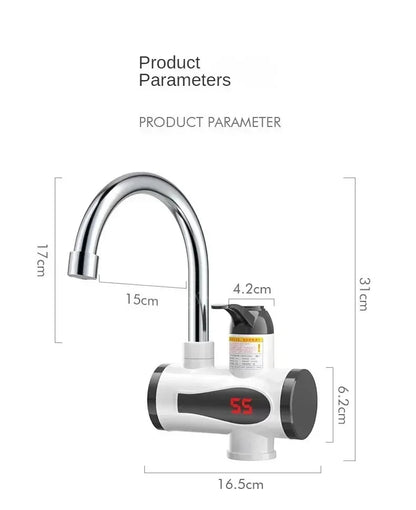 3000W Electric Kitchen Water Heater Tap Instant Hot Water Faucet Heater Cold Heating Faucet Tankless Instantaneous Water Heater