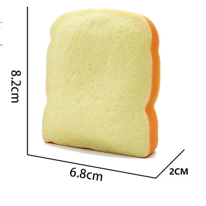 Soft Flour Toast Sliced Shape Bread Stress Toy Anxiety Relief Fake Food Toy for Adult Tricky Funny Birthday Gifts