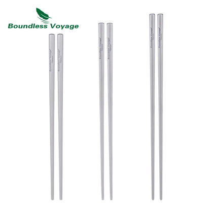 Boundless Voyage Titanium Chopsticks with Carry bag for Convenient Storage & Packing - Utensils for Camping, Hiking & Home