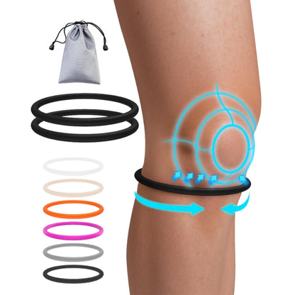 2 Pcs Silicone Knee Patella Straps, Knee Joint Support Ring for Patellar Tendon Pain Relief More Sports Knee Protection Tool