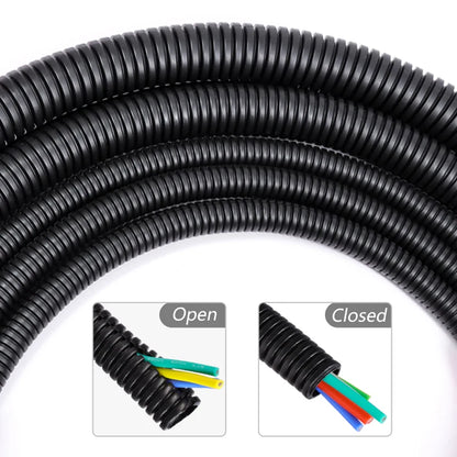3/5/10m PP Insulated Corrugated Pipe AD 7.5 ~ 34.5mm Wire Harness Threaded Hose Plastic Auto Mechanical Line Protection Sleeving