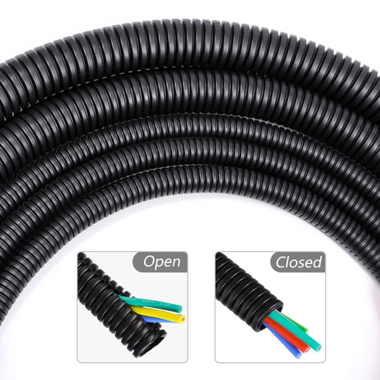 3/5/10m PP Insulated Corrugated Pipe AD 7.5 ~ 34.5mm Wire Harness Threaded Hose Plastic Auto Mechanical Line Protection Sleeving