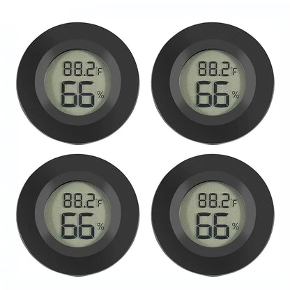Round Digital LCD Thermometer For Car Indoor Room Cigar Wine Cabinet Digital Temperature Humidity Meter Pet  Acrylic Box