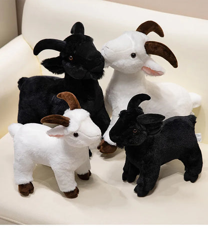 30/40cm Ranch Animal Series Soft Cute Simulation Black White Goat Mountain Lifelike Plush Toys Doll Kid Children Halloween Gift