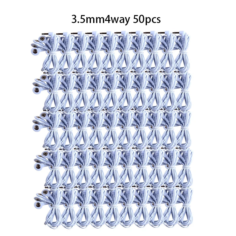2/4 Way 3.5mm Button Tens Acupuncture Massager Cable Line Wire for Digital Tens Machine Electrical Nerve Muscle Stimulator