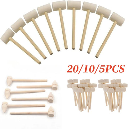 20/10/5 Pcs Mini Wooden Hammer Mallet Cake Demold Tool Jewelry Making Crab Lobster Seafood Crackers Balls Toy Kid Pounding