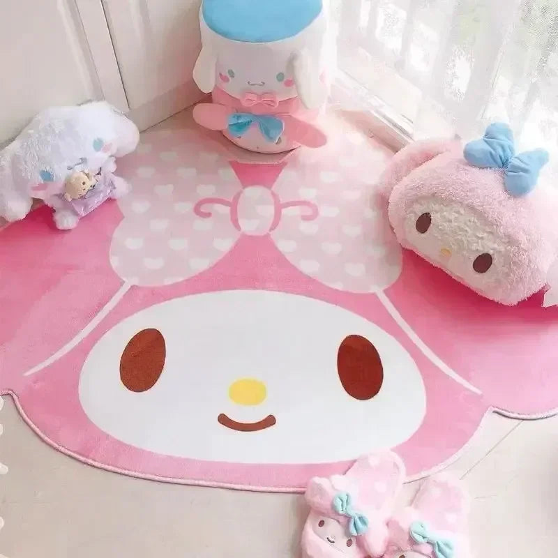 Kawaii My Melody Carpet Kawaii Home Soft Fur Rugs Girls Bedroom Living Room Floor Mat Doormat Decoration Cartoon Gift For Girl