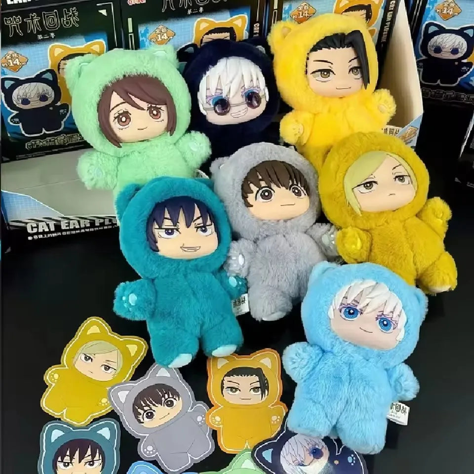2025 Eaki Jujutsu Kaisen Season 2 Cat Park Party Gojo Satoru Blind Box Plush Wrist Bag Pendant Model Collection Christmas gift