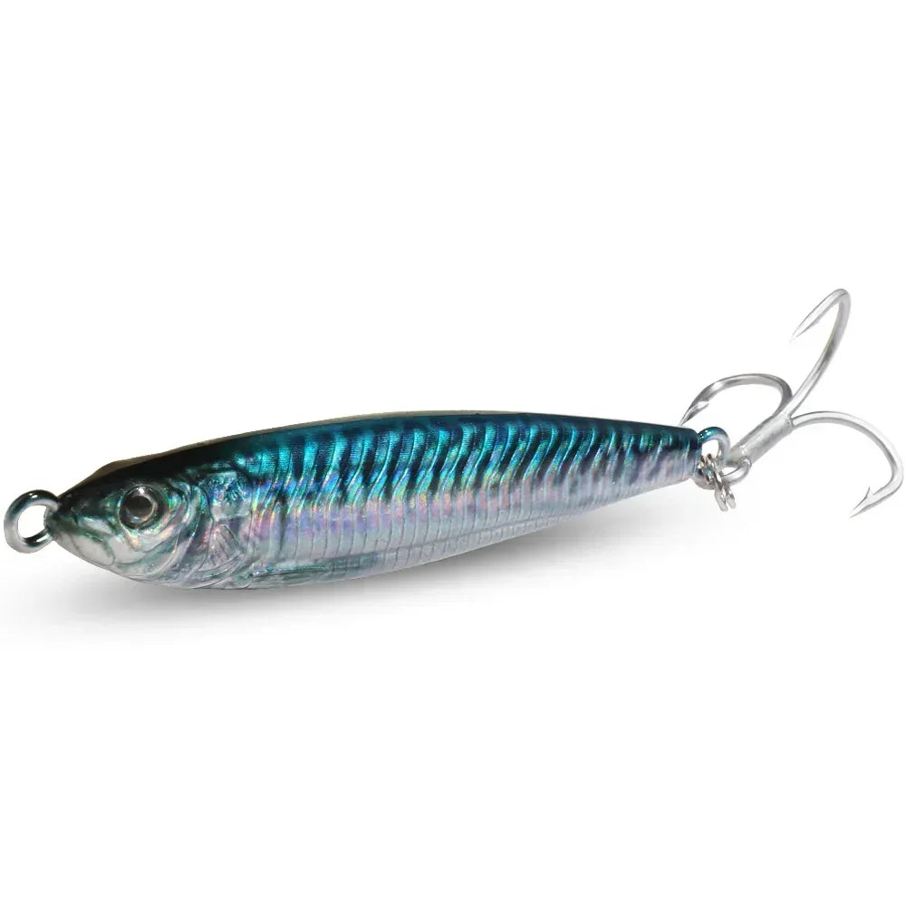 Metal Jig Bait 20g 30g 40g Spinner Sinking 3D Eye Color Laser Spinning Gear Luring Cast Fishing Tackle Blade Hook Pesca VIB Lure