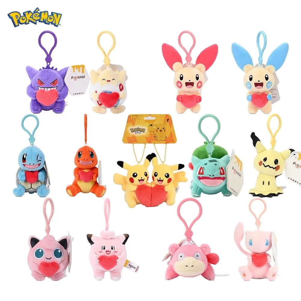 Pokemon Jigglypuff Bulbasaur Gengar Togepi Mimikyu Mew Kawaii Plush Stuffed Toy Keychain Backpack Pendant Keyring Birthday Gifts