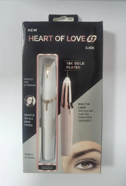 Mini Electric Eyebrow Trimmer Pen - Painless Hair Remover with LED Light for Facial Brows