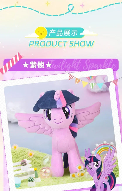 New My Little Pony Plush Toys Twilight Sparkle Pinkie Pie Rarity Fluttershy Applejack Rainbow Dash Stuffed Doll Kid Xmas Gift