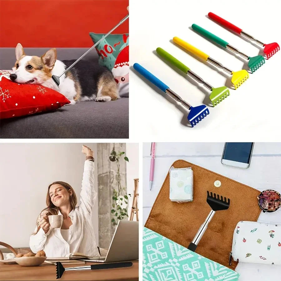 Portable Extendable Back Scratcher Stainless Steel Telescoping Back Scratcher Tool Telescopic Back Scratching Tool Massage Gift
