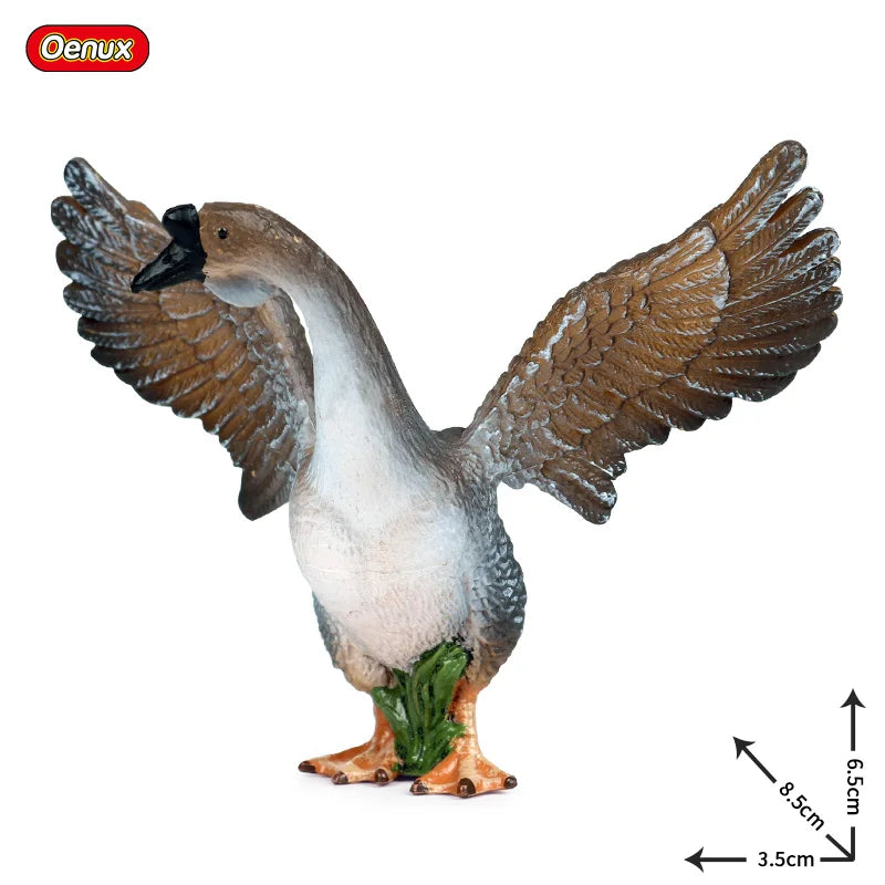Oenux Poultry Model Simulation Goose Swan Gaggle Duck Flock Action Figures Farm Animals Figurine Miniature Education Kids Toy