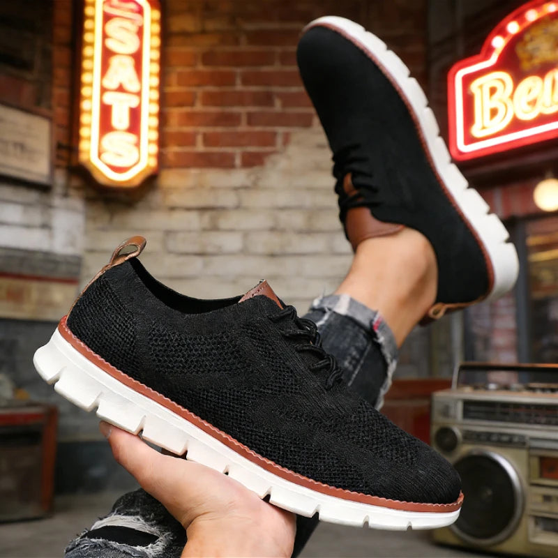 Outdoor Men Causal Sneakers Lightweight Breathable Mesh Soft Sold Walking Shoes Comfortable Shock-absorbing Trendy Shoes for Men