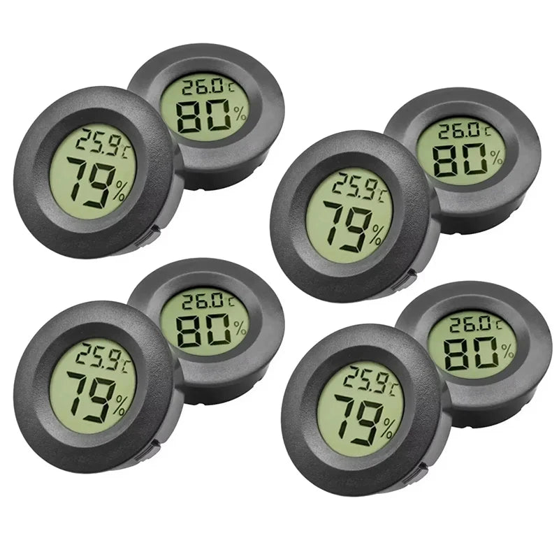 6-10pcs Round Electronic Thermometer Hygrometer Indoor Digital LCD Hygrometer Temperature Humidity Meter Household Merchandises