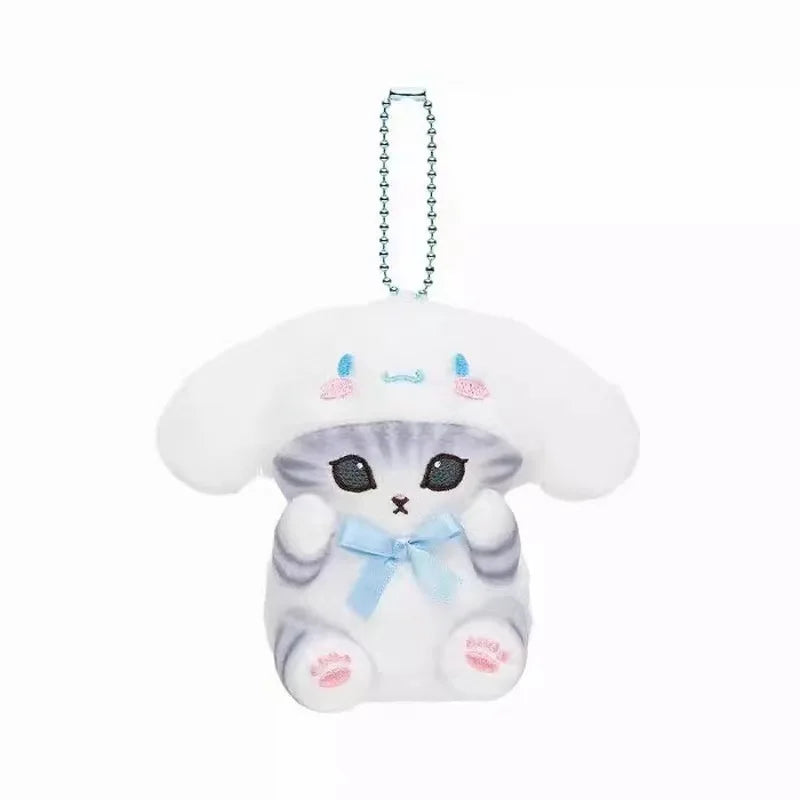 Anime Shark Cat Co Branded Cross-dress Kuromi Hello Kitty Cinnamoroll Plush Toys Collect Decoration Pendant Gift