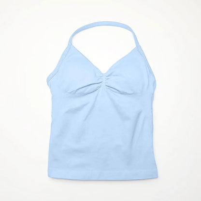 NCLAGEN Impact Longline Strappy Top Sports Yoga Vest Women's Fitness Tank Top Gym Beautiful Open Back Bra Running Workout Halter