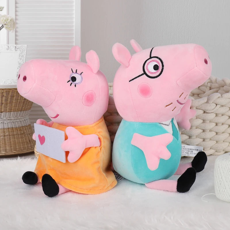 30CM Genuine Peppa Pig Plush Stuffed Doll Peppa George Mom Dad Model Children's Toys Cartoon Anime Figure Kids Birthday Gifts