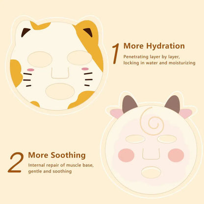 1/5/8 PCS Animal Character Face Masks Hydrating Spa Masks Sheet with Hyaluronic Acid, Skincare Party Facial Masks for Kids Teens