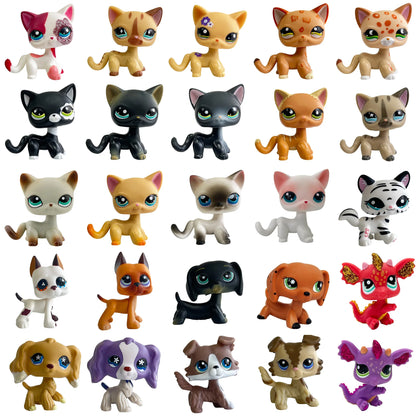 CAT rare pet lps bobble head toys short hair cat standing grey #5 #391 black #336 old original anime figure toys