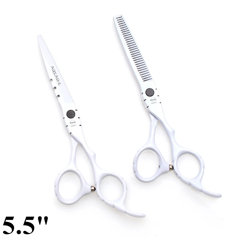 Professional Hairdressing Scissors 5.5" 6" AQIABI Japan Stainless Thinning Scissors Barber Shop Hair Cutting Scissors Red A1010
