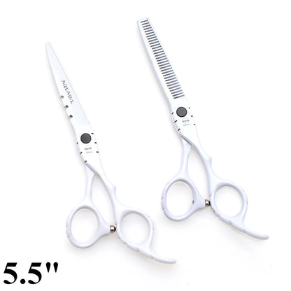 Professional Hairdressing Scissors 5.5" 6" AQIABI Japan Stainless Thinning Scissors Barber Shop Hair Cutting Scissors Red A1010