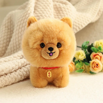 Lifelike Fluffy Dog Stuffed Toy Simulation Puppy Model Shiba Inu Corgi Husky Yorkshire Bichon frise Chow Chow Plush Doll Gifts