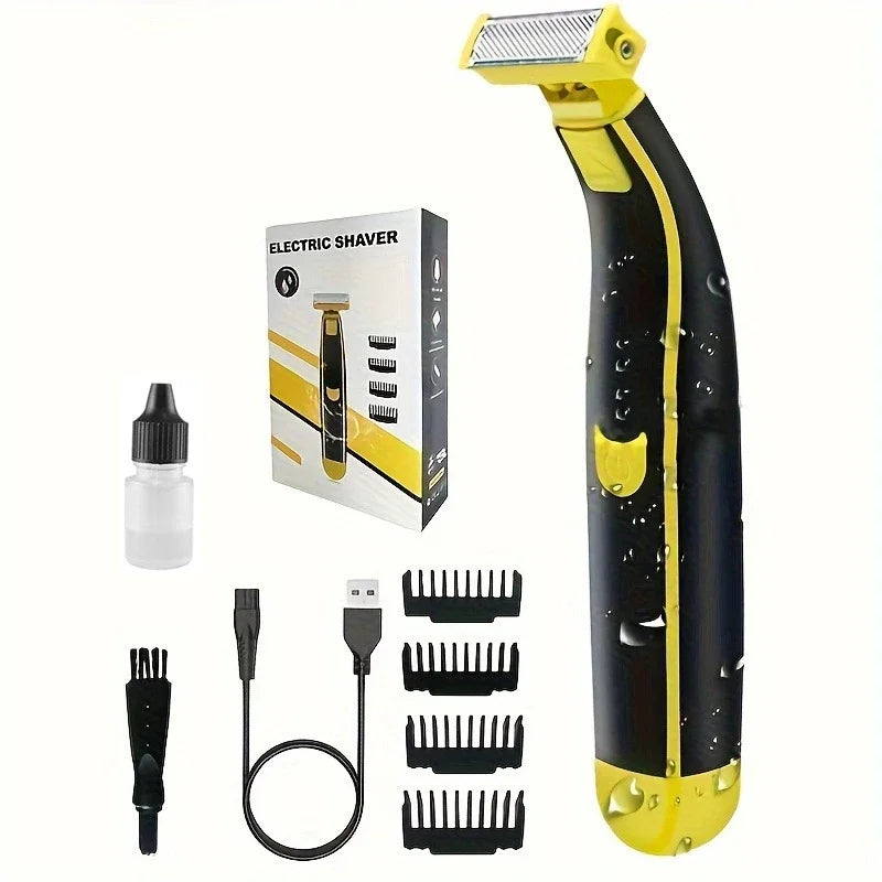 XMSJ Electric Shaver Wet and Dry Razor Double-sided Blade USB Rechargeable Portable Travel T-Shaped Hair Beard Trimmer