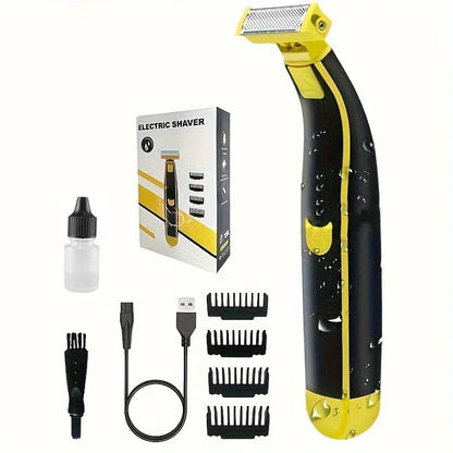 XMSJ Electric Shaver Wet and Dry Razor Double-sided Blade USB Rechargeable Portable Travel T-Shaped Hair Beard Trimmer