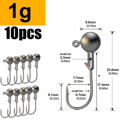 WODJYJ 1g 2g 3g 4g 5g 7g 8g 10g 14g 20g 28g jig head hook for fishing tackle ,rig soft worm hook crank lure bait hook