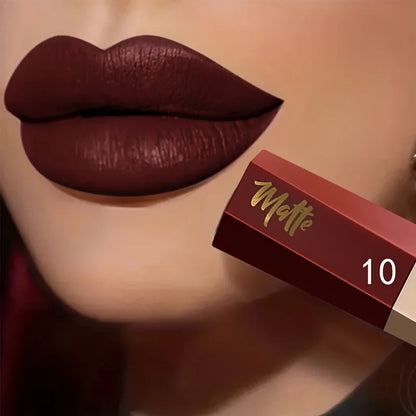 Matte Velvet Lip Tint, Nude Color Lip Glaze, Long Lasting Waterproof Non Transfer, Lightweight Soft Lip Makeup, Perfect Valentin