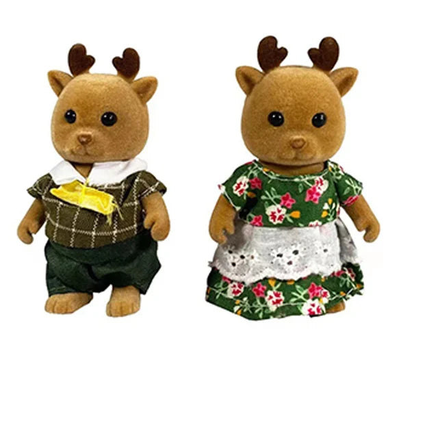 Simulation Forest Rabbit Family DIY Playset Mini Rabbit Bear Figure Toy Dolls Kids Gifts