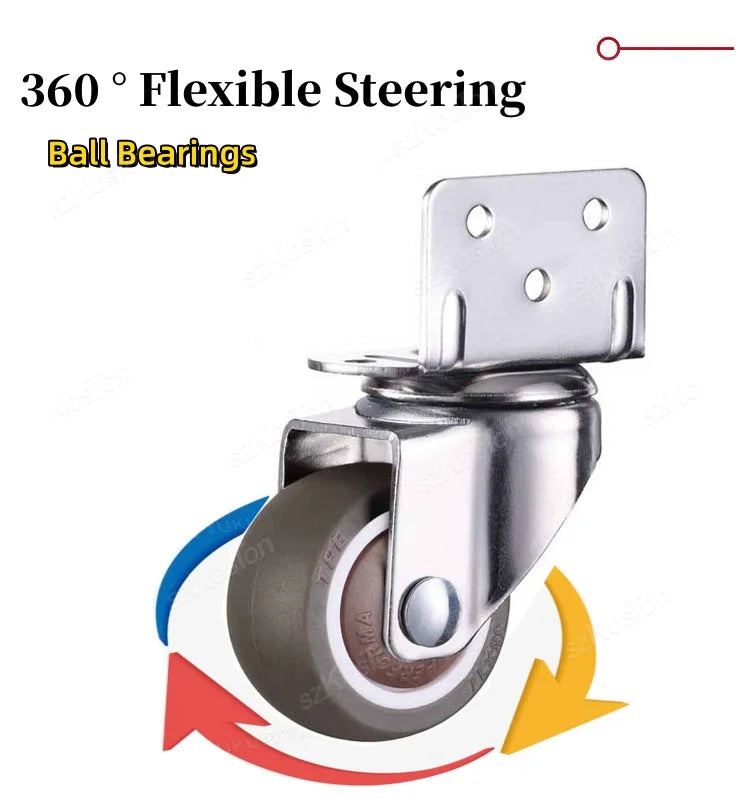 4pcs/lot Universal Fixed Swivel Casters for Table Chair Sofa With/Without Brake Heavy Duty Furniture Castor Silent Trolley Wheel