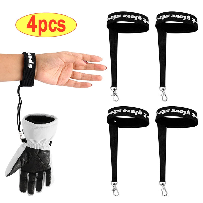 2/4pcs Elastic Wrist Straps for Ski Gloves Adjustable Ski Glove Lead for Men and Women Sport Skiing Glove Anti-loss Strap