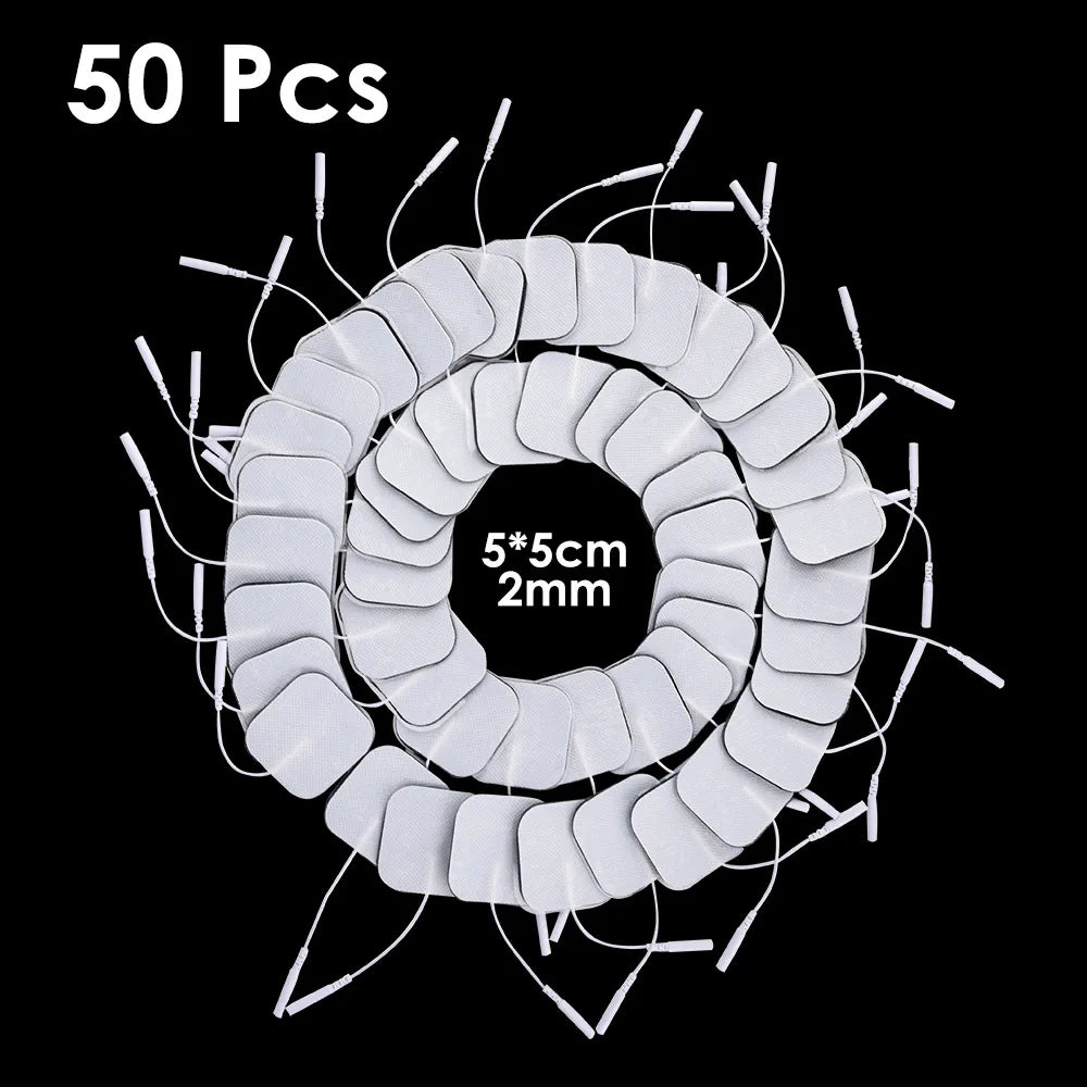 100P/50P 5x5cm Muscle Stimulator Electrode Pads Non-woven Fabric Self Adhesive Replacement Pads for Tens Digital Massage Machine