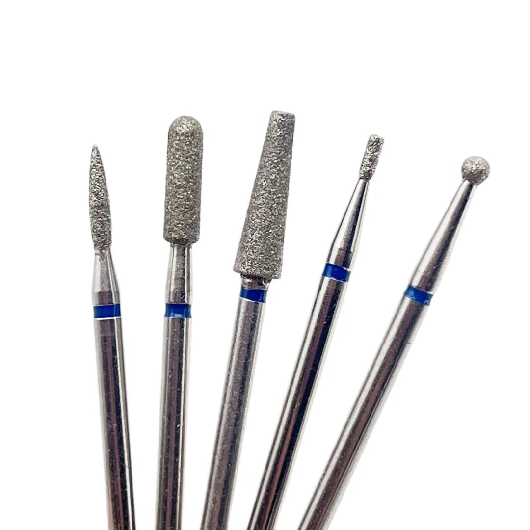 5PCS Diamond Nail Drill Bit Set of Milling Cutters for Manicure Diamond Bit Cuticle Remove Nail Bits for Electric Drill Machine