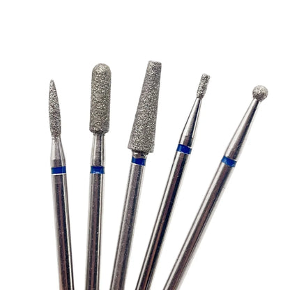 5PCS Diamond Nail Drill Bit Set of Milling Cutters for Manicure Diamond Bit Cuticle Remove Nail Bits for Electric Drill Machine
