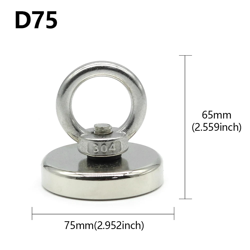 Neodymium Magnet N52 Heavy Duty Magnet with Countersunk Hole Eyebolt Salvage Searcher Magnets