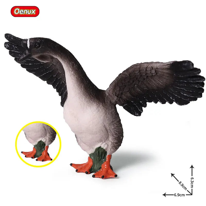 Oenux Poultry Model Simulation Goose Swan Gaggle Duck Flock Action Figures Farm Animals Figurine Miniature Education Kids Toy