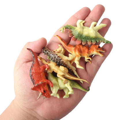 Oenux 12PCS Small Jurassic Dinosaur Set Brinquedo T-Rex Velociraptor Spinosaurus Mosasaur Model Action Figure Collection Kid Toy