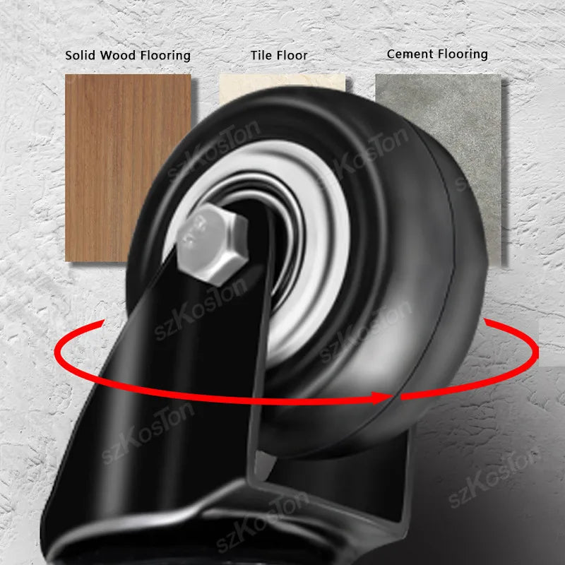 4pcs/kit Furniture Casters 1.5/2Inch M8/M10 Thread Stem Swivel Wheels Without/with Brakes Heavy Duty Coffee Table Chair Bin Cart