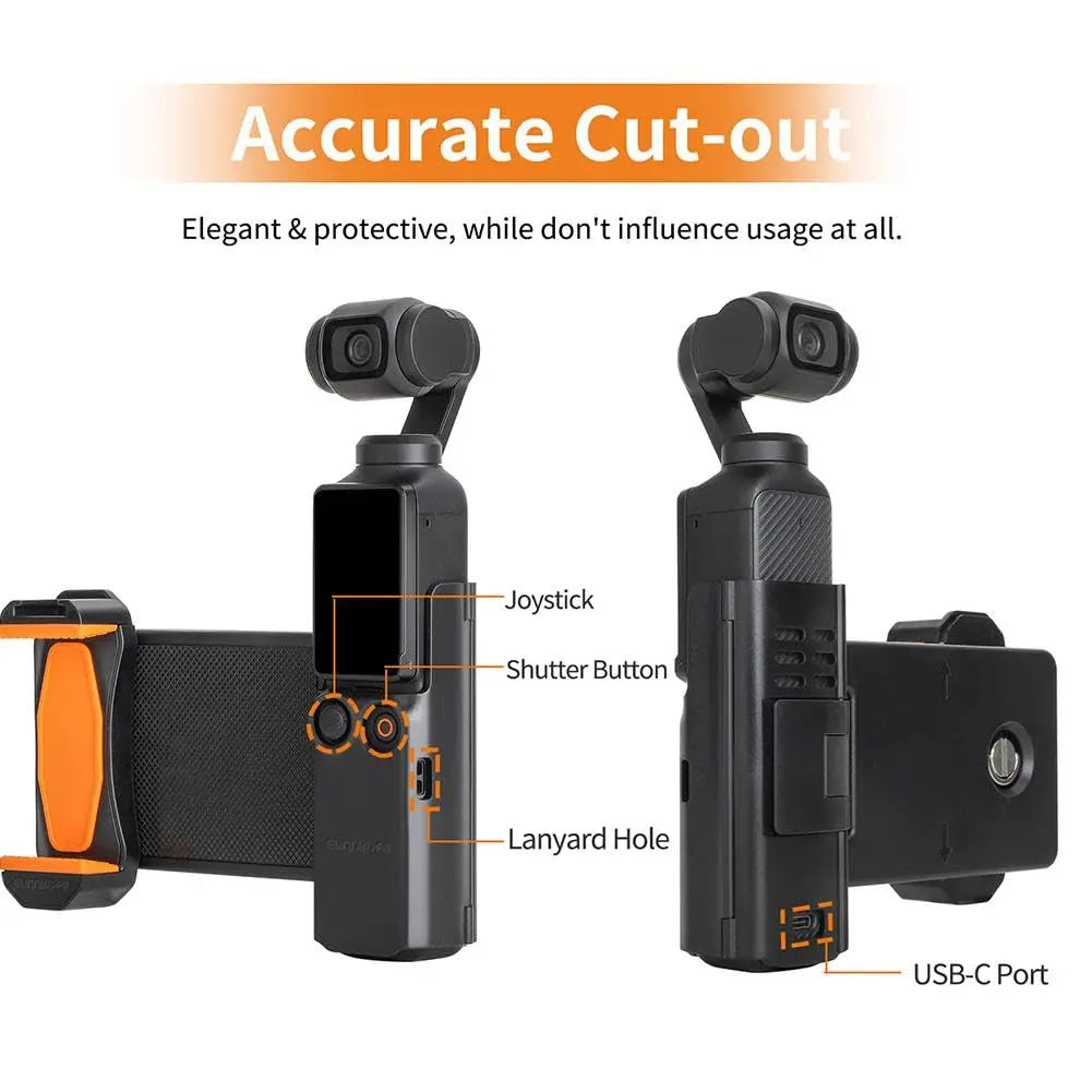 Phone Holder Set Expansion Accessories for Osmo Pocket 3/4, Universal Mini Extension Pole Tripod Compatible with Pocket 3/4