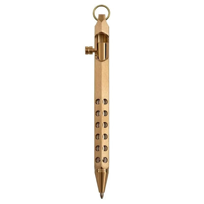 Portable Brass Pen Medium Point 1.0mm Retro Ballpoint Pen Bolt Action Smooth Writing Signature Pen