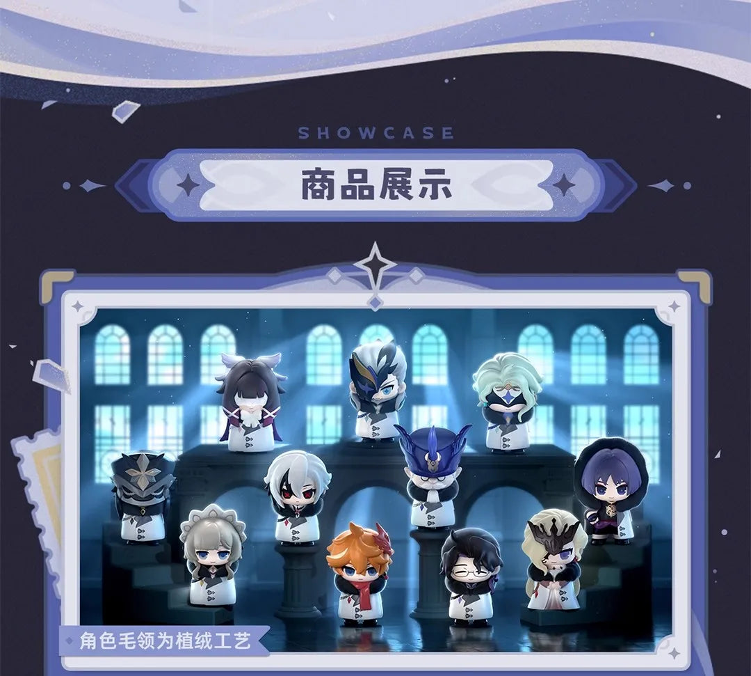 Mihoyo Genshin Impact Fatui Harbinger Q Version Series Blind Box Desktop Mini Doll Model Toys Trend Decoration Surprise Gifts