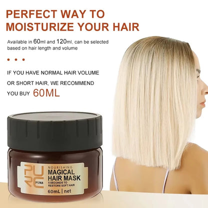 PURC 5 Seconds Magic Hair Mask Argan Oil Nourishing Smoothing Repair Damaged Frizz Masks Hair Care