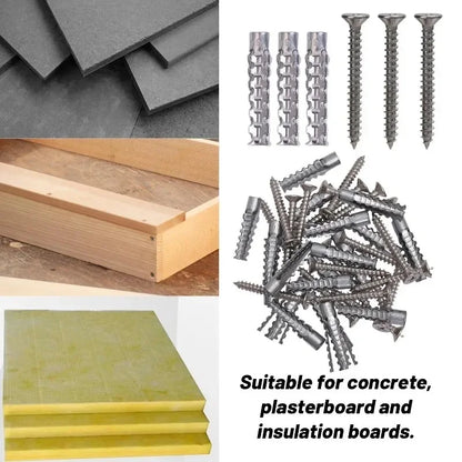 6/8mm Expansion Pipe for Hollow Walls Metal Expansion Screws Kit Self Tapping Screws Pipe Drilling Plug Fastener Bolt Anchors