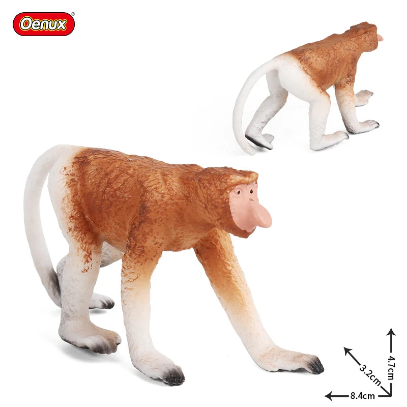 Oenux Simulation Wild Animal Chimpanzee Orangutan Gorilla Tree Sloth Monkey Model Action Figures Garden Miniature Decoration Toy